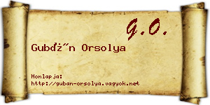 Gubán Orsolya névjegykártya
